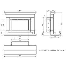 Load image into Gallery viewer, Celsi Ultiflame VR Aleesia Illumia Limestone Electric Fireplace Suite - Interstyle