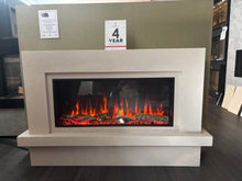 Load image into Gallery viewer, Vermont 85R Micro Cement in Honey Medium Course Fireplace Suite
