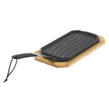 Load image into Gallery viewer, Cozze Reversible Cast Iron Pan with Wooden Tray
