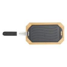 Load image into Gallery viewer, Cozze Reversible Cast Iron Pan with Wooden Tray
