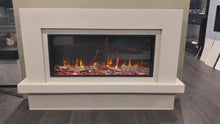 Load and play video in Gallery viewer, Vermont 85R Micro Cement in Honey Medium Course Fireplace Suite
