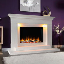 Load image into Gallery viewer, Celsi Ultiflame VR Aleesia Illumia Limestone Electric Fireplace Suite - Interstyle
