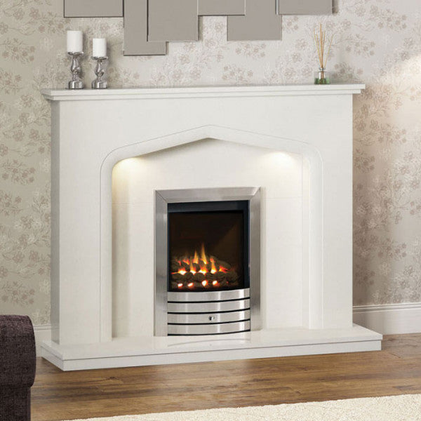 Elgin & Hall Verdena Micro Marble Fireplace Suite - Interstyle